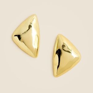 J. Crew Oversized Gold Triangle Stud Post Statement Earrings w/ Pouch